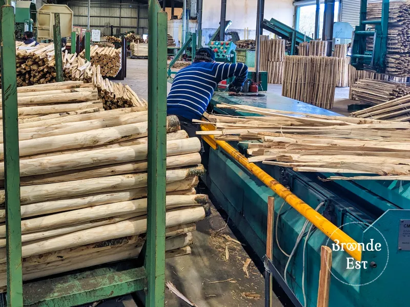 FABRICATION LATTES CHATAIGNIER POUR GANIVELLE