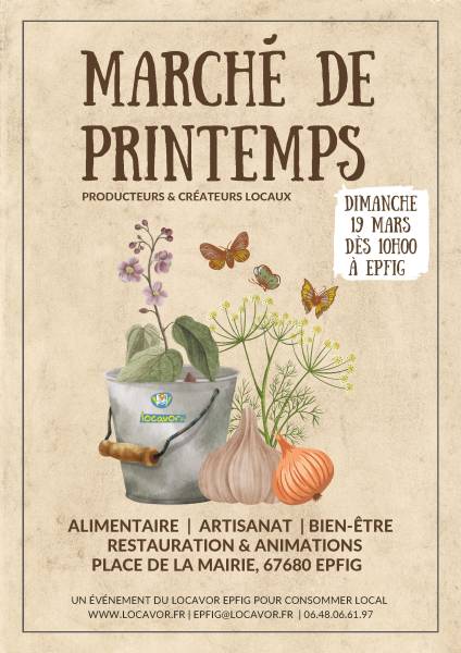 Affiche A4 - Marché de printemps - Epfig